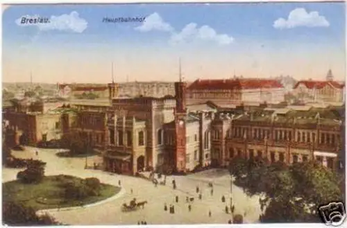 29234 Feldpost Ak Breslau Hauptbahnhof 1916