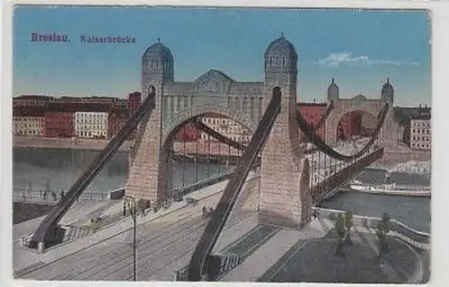 38078 Ak Breslau Kaiserbrücke um 1930