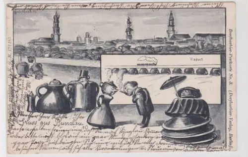 85202 Humor Ak Gruß aus Bunzlau Boleslawiec 1900