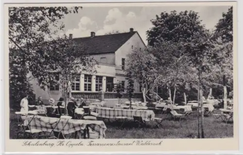 98763 Ak Schulenburg Kreis Oppeln Terrassenrestaurant Waldesruh um 1940