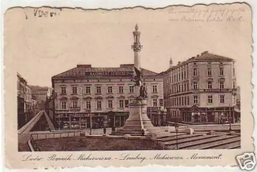 30312 Ak Lemberg Mickiewicz Monument 1917