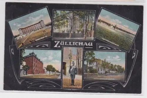 72224 Mehrbild Ak Züllichau Sulechów Ulanen Kaserne 1917