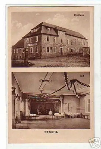 00904 Ak Stacha Fleischerei und Gasthaus um 1920