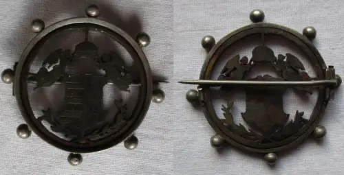 dekorative Brosche gefertigt aus 1 Krone Silbermünze Österreich-Ungarn (109535)