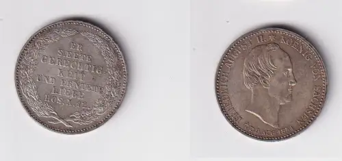 1/3 Taler Silber Münze Sachsen Friedrich August II 1854 vz (113850)