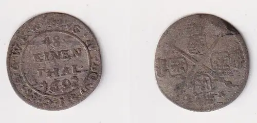 1/48 Taler Silber Münze Sachsen albertinische Linie 1692 f.ss (153289)