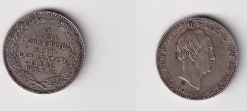 1/3 Taler Silber Münze Sachsen Friedrich August II 1854 f.vz (113072)