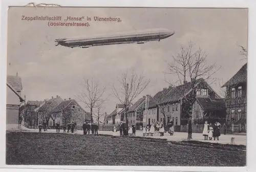 58472 Ak Zeppelinluftschiff "Hansa" in Vienenburg (Goslaerstrasse) 1913