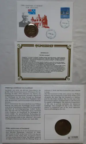 Numisbrief 50 Pence Neuseeland 1988 Segelschiff Eneavour (168216)
