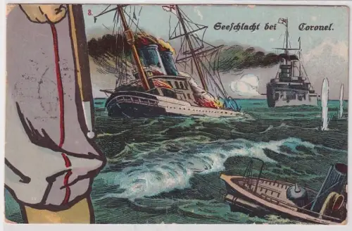 70771 Militär Feldpost Ak Seeschlacht bei Coronel 1915