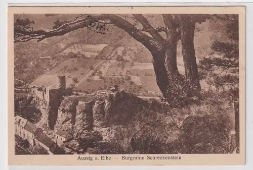 41096 Ak Aussig Ústí nad Labem Burgruine Schreckenstein 1942