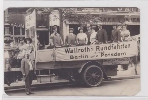 900727 Foto Ak Wallroth´s Rundfahrten durch Berlin und Potsdam 1913