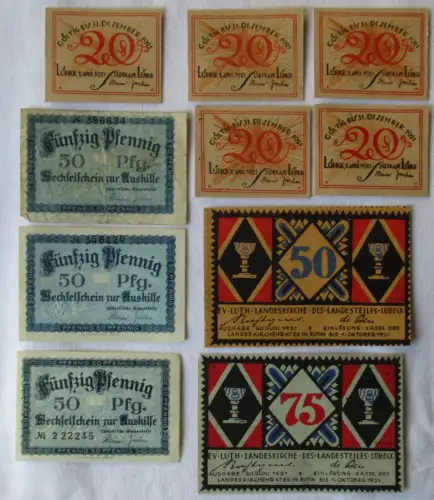 10 Banknoten Notgeld der Stadt Lübeck 1921 (162000)