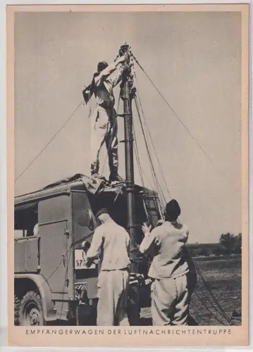 96295 Militär Humor Ak Empfängerwagen der Luftnachrichtentruppe um 1940