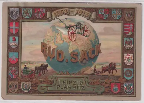 78750 Reklame Ak Leipzig Plagwitz 50 Jahre Firma Rud.Sack 1863-1913