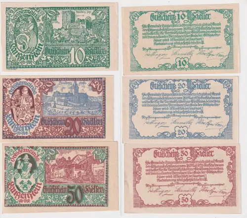 10,20 und 50 Heller Banknoten Notgeld Ortsgemeinde Langenstein O.Ö 1920 (105492)