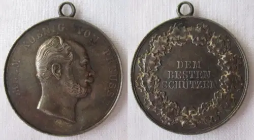 Silber Medaille Wilhelm König von Preussen "Dem besten Schützen" (163111)