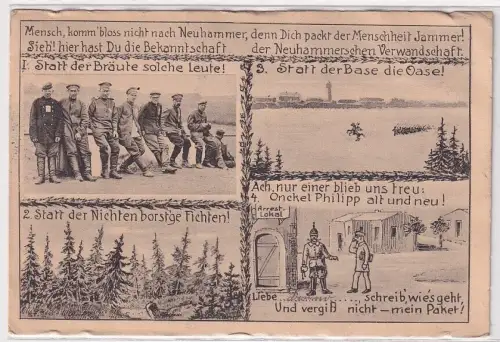 59172 Ak Humor Militär Truppenübungsplatz Neuhammer am Queis Żagań 1916