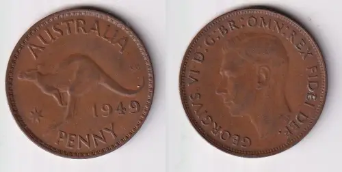 1 Penny Kupfer Münze Australien 1949 (147033)