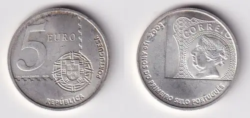 5 Euro Münze Portugal 2003 150 Jahre Briefmarken in Portugal Stgl.(166542)