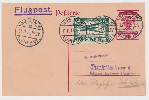 64209 Luftpostkarte Luftpost Berlin nach Charlottenburg 11.11.1919