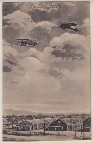 906988 Ak Fliegergruß vom Truppenübungsplatz bei Darmstadt 1915