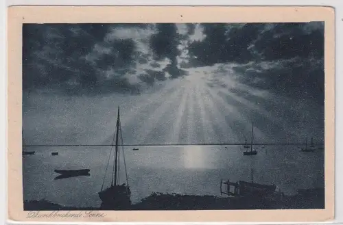 92498 Ak Durchbrechende Sonne Ostseebad Stolpmünde Ustka um 1930