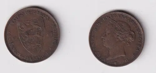 1/24 Schilling Kupfer Münze Jersey 1894 ss (169918)
