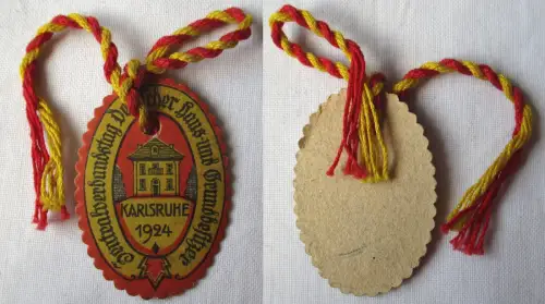 Abzeichen Zentralverband Deutscher Haus-& Grundbesitzer Karlsruhe 1924 (165897)