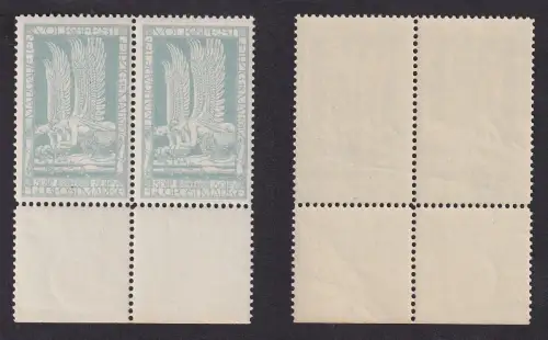 Paar mit Rand **50 Pfennig Flugmarken Margareten-Volksfest Leipzig 1912 (105294)