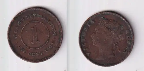 1 Cent Kupfer Münze Straits Settlements 1894 ss (147636)