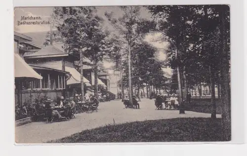 84176 Ak Mariehamm Badhusrestaurant in Finnland um 1915