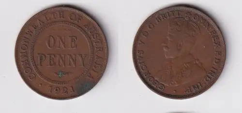 1 Penny Kupfer Münze Australien 1921 (144567)