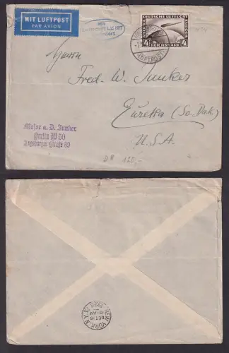 07719 seltener Zeppelin Brief von Berlin nach New York 7.10.1928