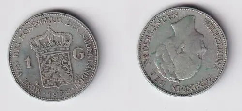 1 Gulden Silber Münze Niederlande 1930 ss (166147)