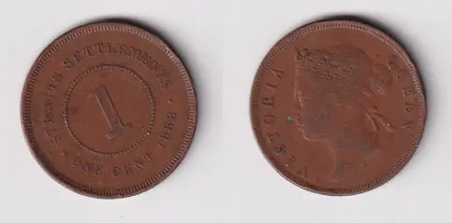 1 Cent Kupfer Münze Straits Settlements 1888 ss (144564)