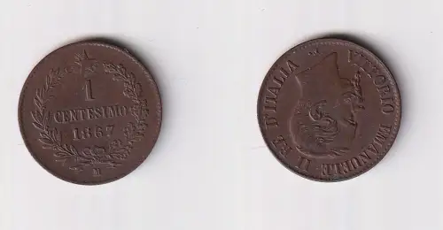 1 Centesimo Kupfer Münze Italien 1867 M ss+ (169405)