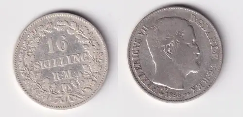 16 Skilling Silber Münze Dänemark 1856 f.ss (169667)