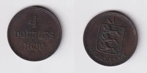 4 Doubles Kupfer Münze Guernesey Guernsey 1889 vz (169964)