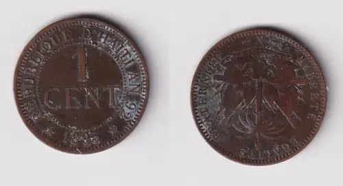 1 Centime Kupfer Münze Haiti 1895 ss (169421)