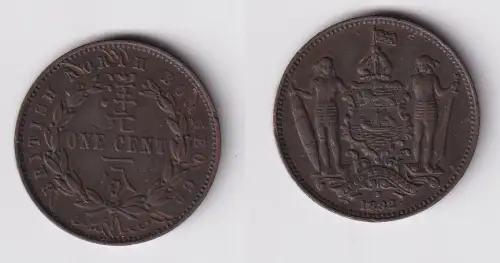1 Cent Kupfer-Nickel Münze British North Borneo 1882 ss+ (147158)