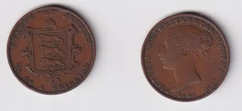 1/26 Schilling Kupfer Münze Großbritannien Jersey 1851 ss (169996)
