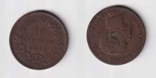 10 Centesimi Kupfer Münze Italien 1867 M s/ss (101314)