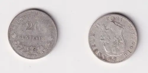 20 Centesimi Silber Münze Italien Vittorio Emanuele II. 1863 s (169407)