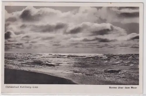 07526 Foto Ak Ostseebad Kahlberg-Liep Krynica Morska-Lipa Sonne über Meer 1936