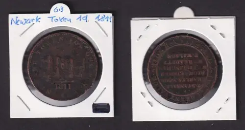 1811 Großbritannien 1 Penny Token Newark Nottinghamshire Medaille (159083)