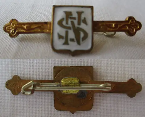 emailliertes Abzeichen mit Initialen SN auf weißem Grund um 1930 (166588)