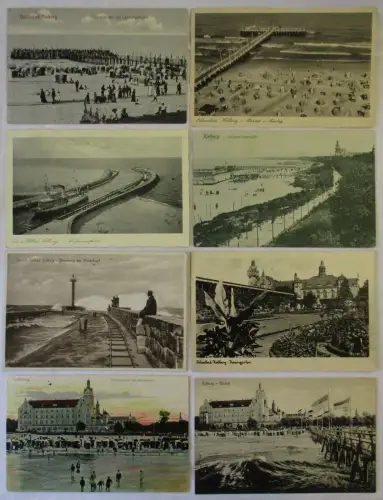 87272 /8 Ak Ostseebad Kolberg in Pommern Promenade Strand Rosengarten um 1920