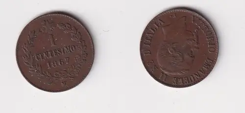 1 Centesimo Kupfer Münze Italien 1867M f.vz (131412)
