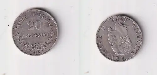 20 Centesimi Silber Münze Italien Vittorio Emanuele II. 1863 ss (133008)